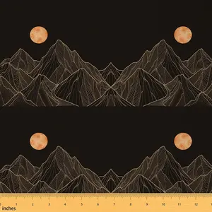 Smoky Mountain Fabric by The Yard,1 Yard,Trees Natural Scenery Art Upholstery Fabric,Nature Lover Gift Sunset Decorative Fabric for DIY Projects, Digital Printed Fabric, Durable Polyester Fabric