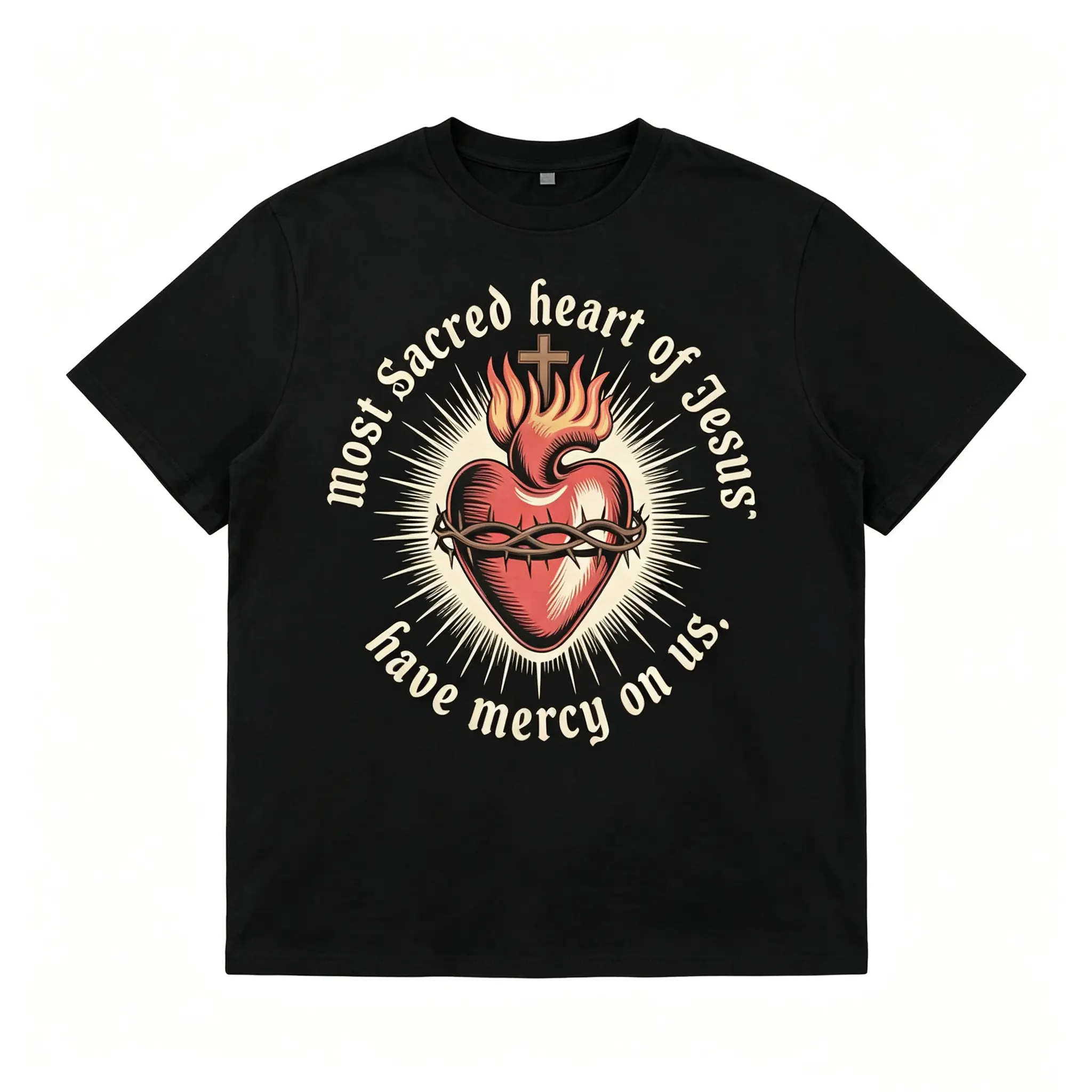 Catholic Comfort  T-Shirt, Sacred Heart of Jesus, Traditional Catholic Apparel, Roman Catholic Saint T-Shirt for Devotees