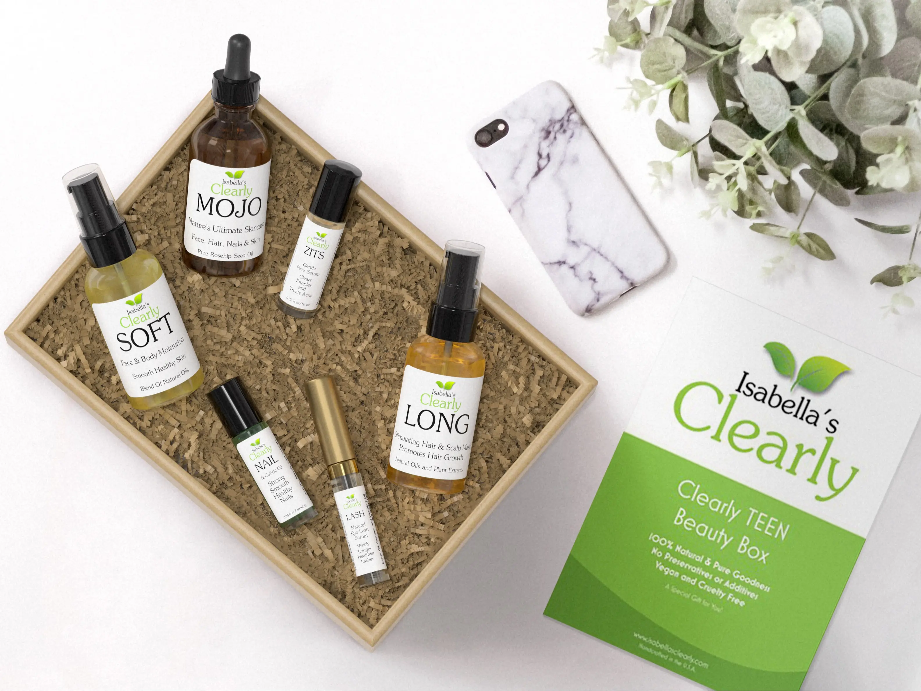 Teen Beauty Gift Box | Clean Skincare, Hair & Self Care Set with 6 Full Size Vegan Products | Natural Beauty Gift for Teen Girls | Birthday, Sweet 16 & Graduation | Cruelty Free, Made in USA