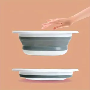 1 portable and foldable dishwashing basin, suitable for kitchen, bathroom and outdoor use. A foldable multi-functional plastic basin for good storage.