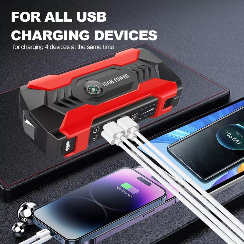 AI CAR- Car Jump Starter 99800mAh Booster Jumper Box Power Bank Battery Charger Portable dealsforyoudays