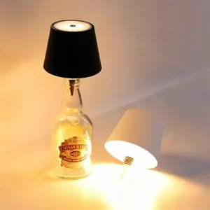 Wireless Wine Bottle Lamp 3-Color Touch Control With Stepless Dimming LED Table Lamp Bar Cafe Atmosphere Night Light For Home