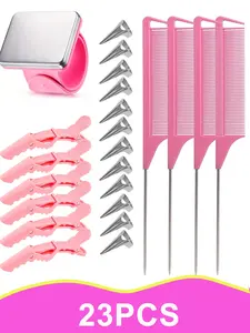 23-Piece Hair Braiding Tool Kit, Includes Magnetic Wrist Pin Holder & Sectioning Clips, Ideal for Styling & Crafting