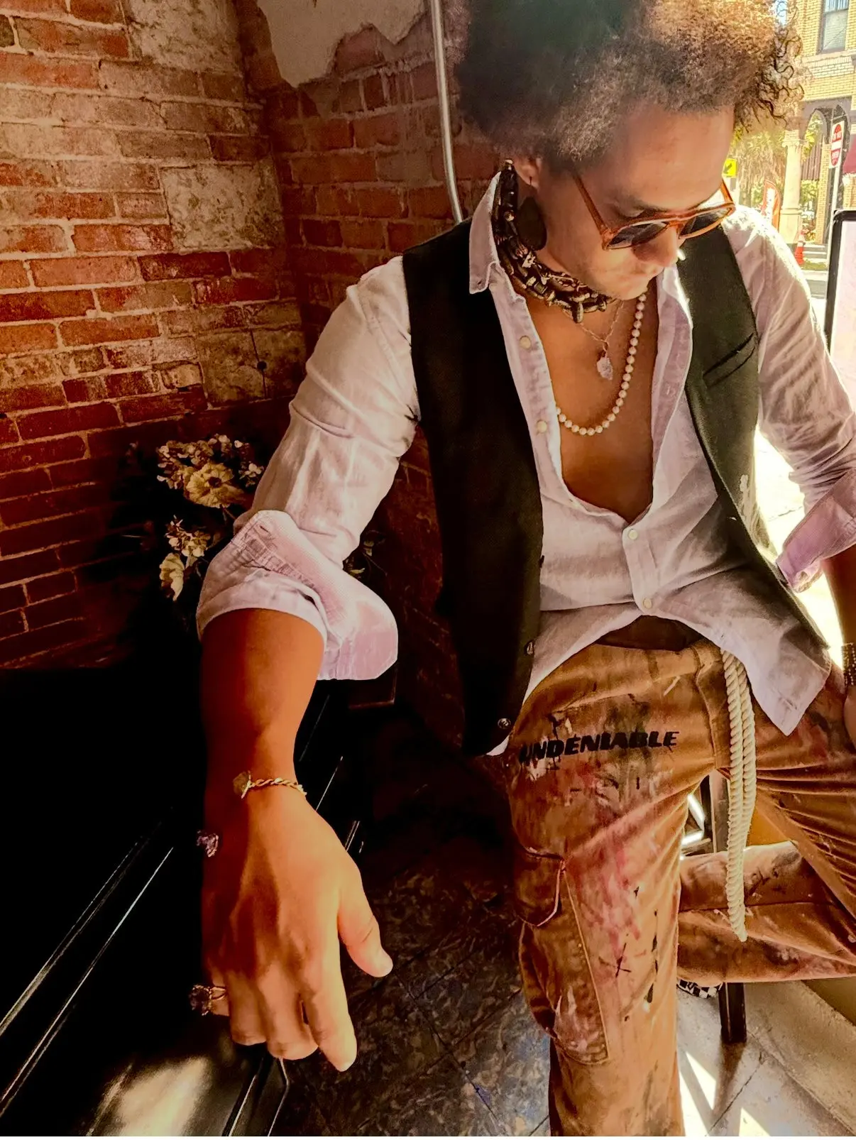 Voza Reworked “Undeniable” Canvas Work Pants – Hand-Painted, Size 36x32