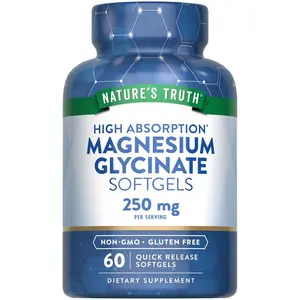 Nature's Truth Magnesium Glycinate 250 mg - 60 Softgels - High Absorption - Non-GMO & Gluten Free Supplement
