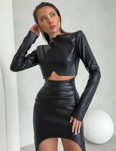 Leather skirt set