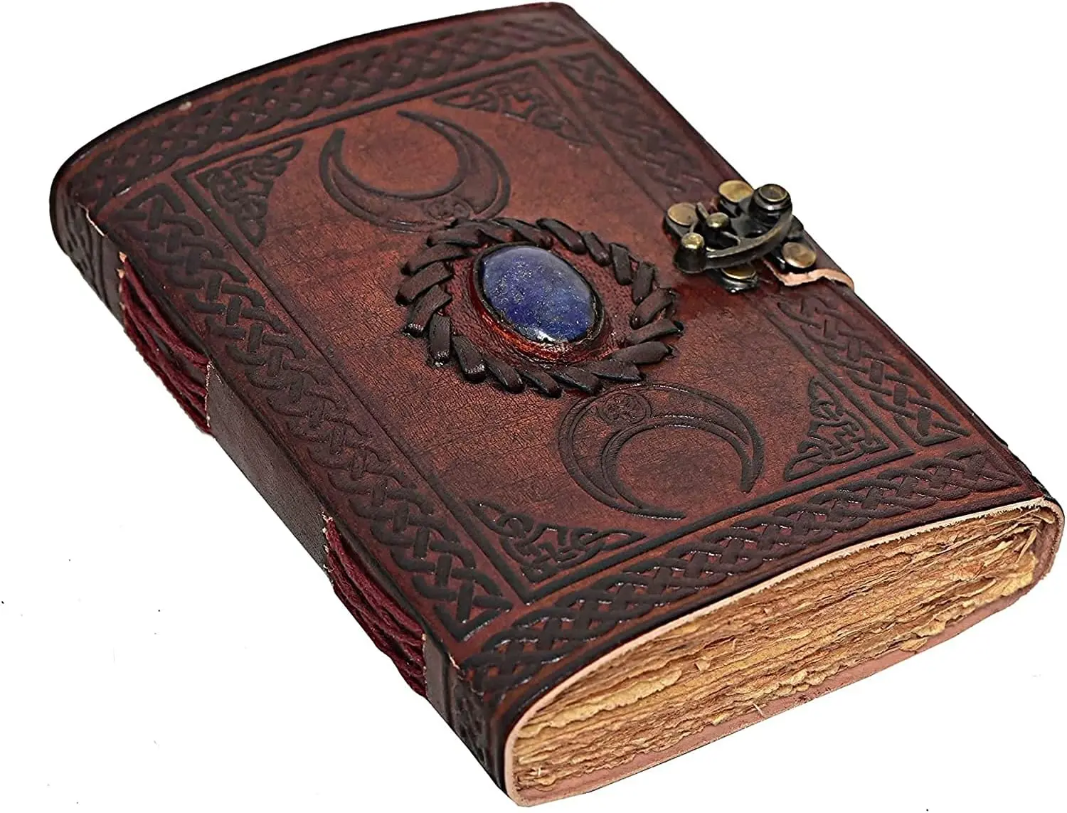 Embossed Vintage Leather Journal | 240 Pages of Antique Handmade Deckle Edge Vintage Paper 6"x8"
