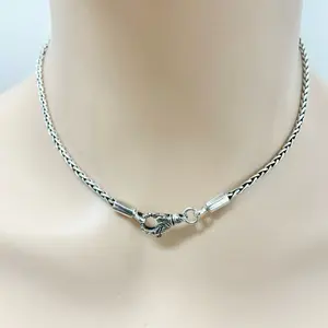 Sterling Silver 925 Chain Necklace Bracelet Bali Style