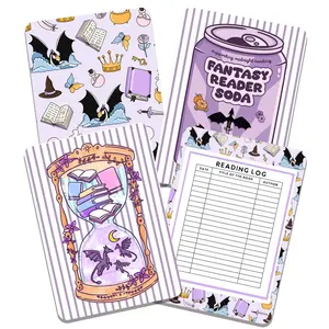Purple Romantasy Kindle Clear Case Insert Set of 4 Decorative E-Reader Cardstock