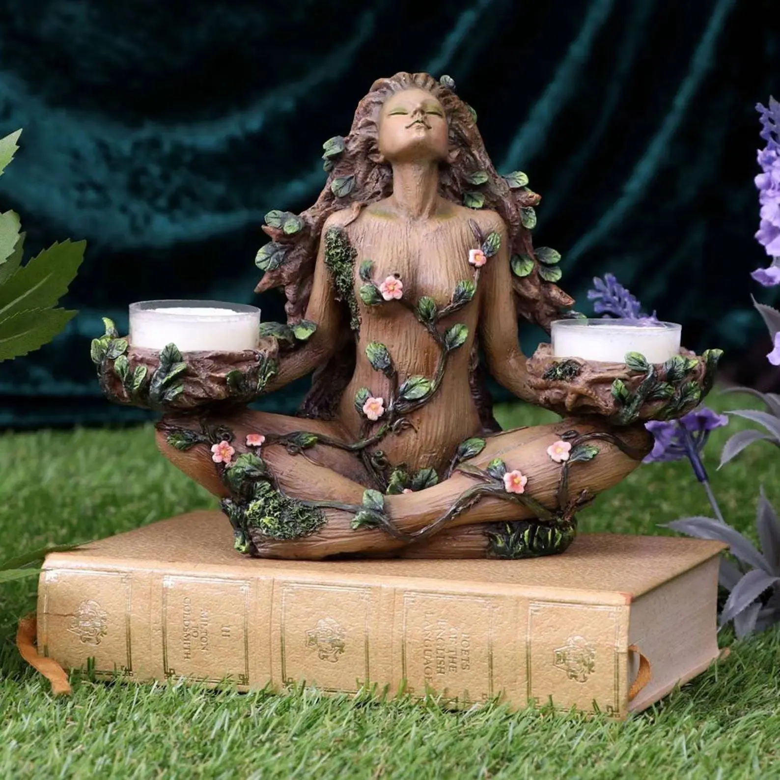 New Tree Spirit Small Candle Candlestick God Goddess Witchcraft Pagan Garden Courtyard Resin Craft Ornaments Spot