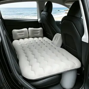 Car Back Seat Inflatable Mattress with Air Pump, Thick & Durable, Fits Sedans & SUVs, Portable Blow Up Bed for Road Trips, Camping & In-car Rest