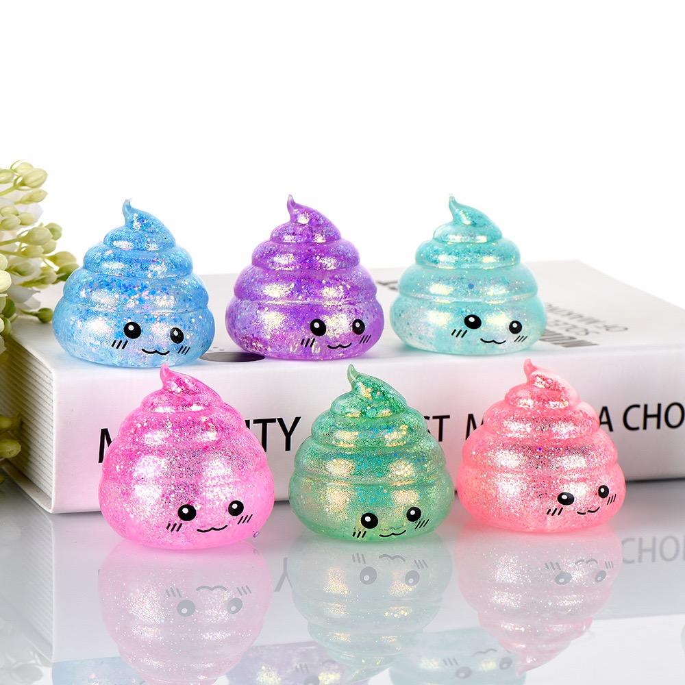 Cute Smiling Emoji Poop Squishy Slow Rebound Soft TPR Stress Relief Squeeze Fidget Toy Funny Gift Ideal for All Ages Safe Durable