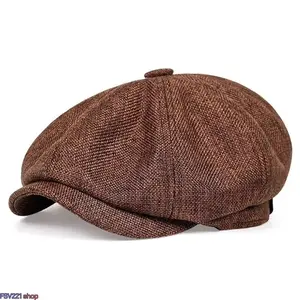 Unisex Peaky Blinders Style Newsboy Cap - Vintage Wool Blend Flat Ivy Hat, Period-Style 1-Size Hats for Fall Winter Warm Wear, Period-Style Hats, One Size Hats