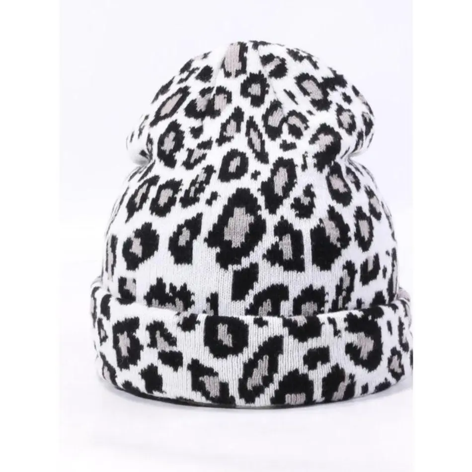 Premium Headwear Leopard Print Beanie, Trendy Hat in a Warm Cotton Blend for Unisex Adults | Outdoor & Casual Wear, All Seasons, One Size Fits