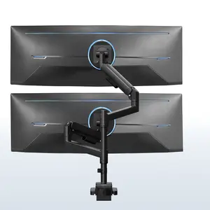 Pneumatic Arm Dual Ultrawide Monitor Desk Mount - Up to 57" Screens