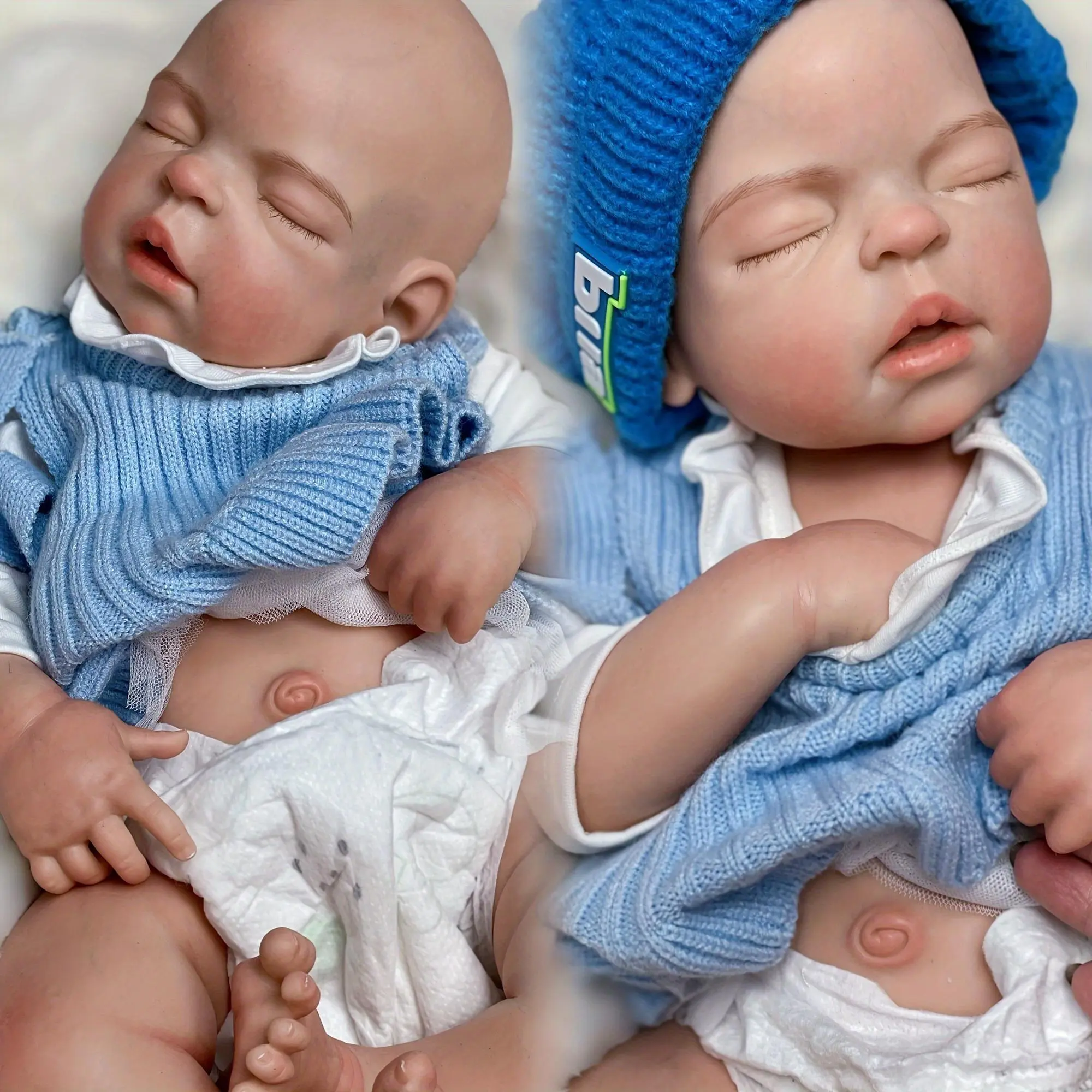 Otarddolls 22Inch / 55cm Big Silicone Girl Dolls Full Body Soft Solid Silicone Reborn Dolls Painted Lifelike Sleeping Bebe Dolls For Gifts Boneca Reborn Corpo De Silicone