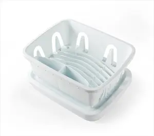 212 MAIN 43511 Rectangle Mini Dish Drainer - Kitchen Sink Rack, Dish Drying Organiser, Tray-Included Organiser, Adjustable Removable Tray, RV-Friendly Household Appliance Accessory