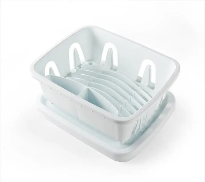 212 MAIN 43511 Rectangle Mini Dish Drainer - Sturdy Kitchen Sink Rack, Dish Drying Organiser with Snap-In Sloped Tray, Adjustable Removable Tray, RV-Friendly Household Appliance Accessory (Fits RV Sinks)