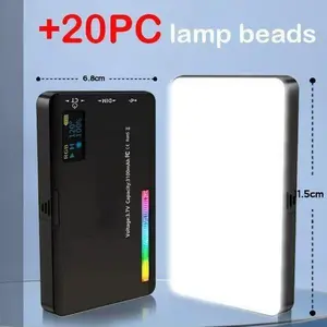 LED RGB Camera Light Full Color Output Video Light Kit Dimmable 2500K-9000K Bi-Color Panel Light CRI 95+ Rechargeable 3300mAh