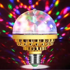 Colorful Rotating Magic Ball Light E27 Screw-in LED Plug-in Strobe Light Ideal for Christmas parties, KTVs, dance halls, karaoke venues, and festive atmosphere creation Gift