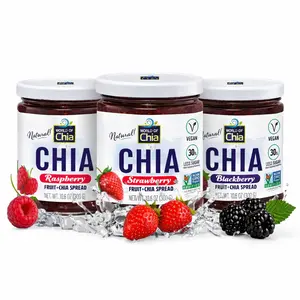 World Of Chia, Fruit Spread Variety 3-Pack | Strawberry Raspberry Blackberry, Superfood Chia Jam · No Added Pectin, Gut Health · High Fiber, Pure Cane Sugar, 3 × 10.6 oz