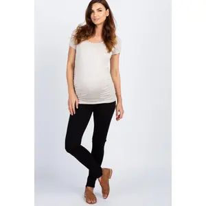 PinkBlush Black Solid Basic Maternity Jeggings