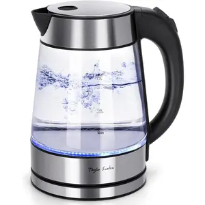 1.7 Liter Fast Boiling Cordless Glass Electric Hot Water Kettle for Tea and Coffee, Water Boiler with Auto Shutoff & Boil Dry Protection