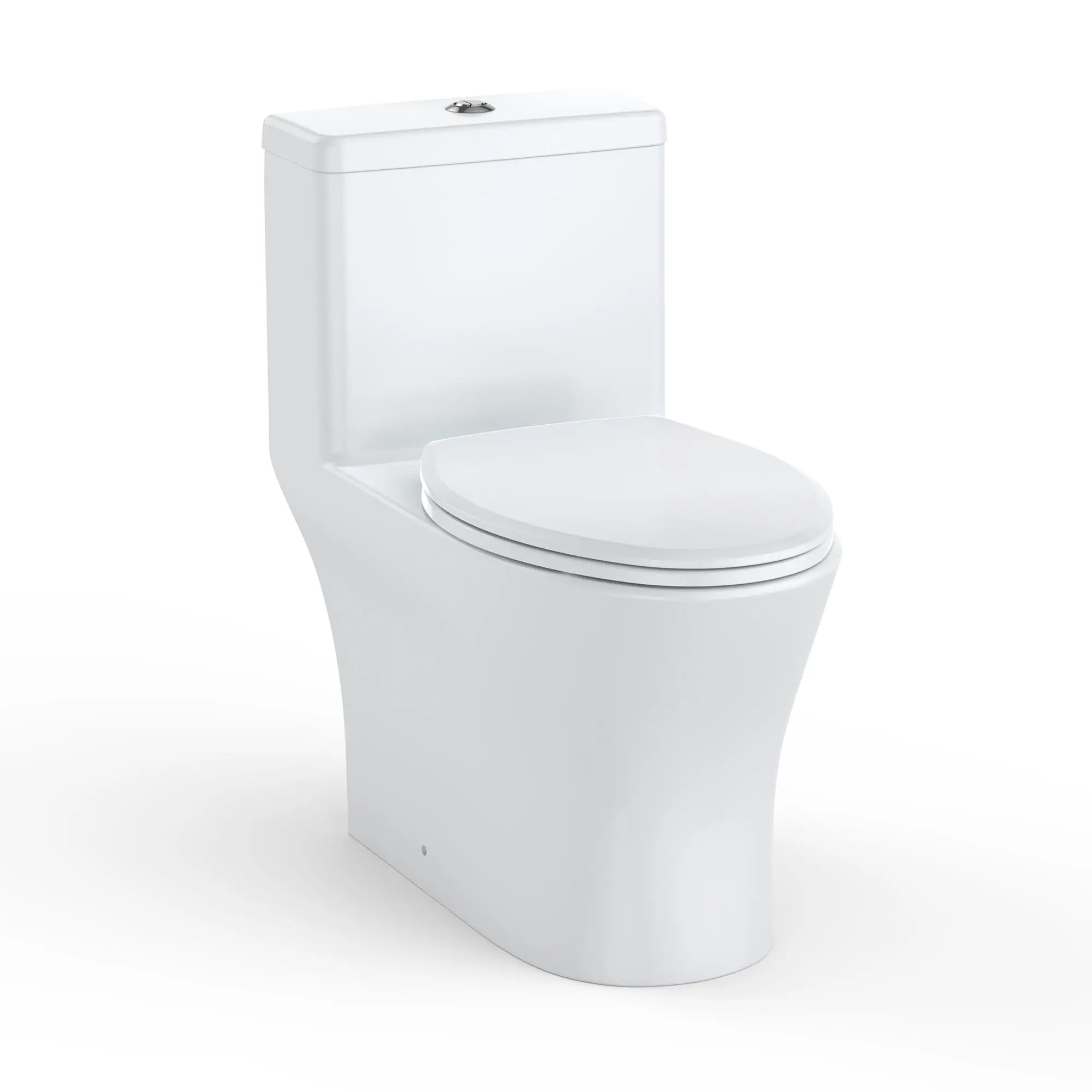 Garvee 17.5" Elongated One-Piece Toilet with V-Shaped Cover & ADA Height, Soft-Close PP Seat & Easy-Clean Ceramic Surface, Water-Efficient Flush & Compact Design