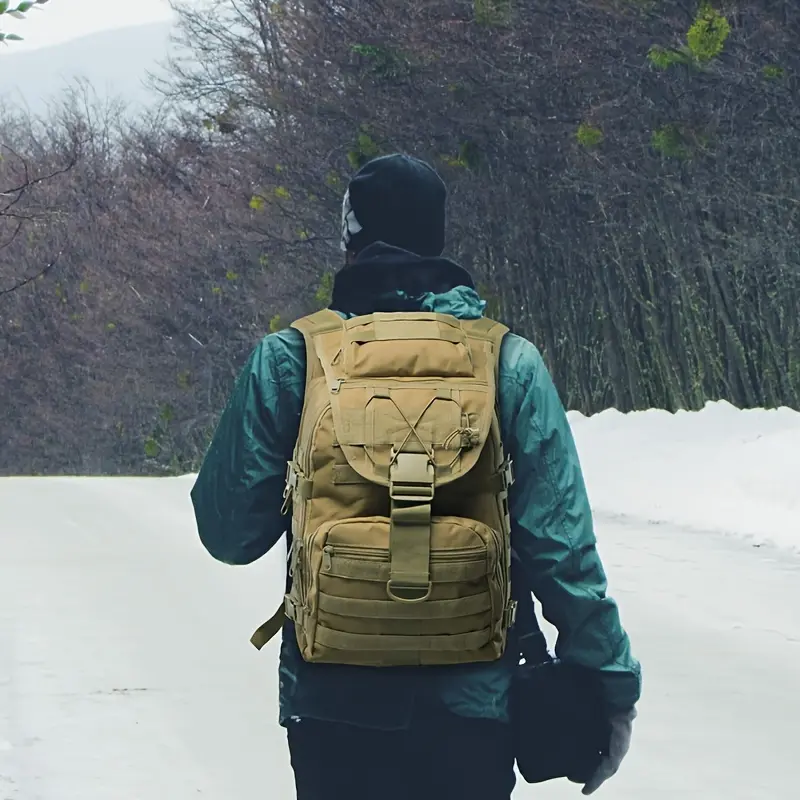 [35L Sport Backpack] Durable 35L Sport Molle Backpack |   Adjustable Polyester Backpack for Camping, Hiking, and Trekking |   Outdoor Travel Laptop Bag with Multiple Compartments