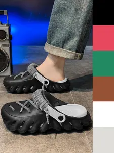 Women's Lace-Up Garden Shoes, Men's Eva Slippers, Hand-Woven Boho Style, Comfortable Lightweight Casual Shoes for All Seasons