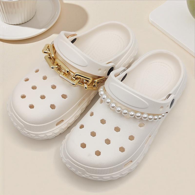 Pearl Chain Decoration Clog Charms for Teen Men Women Adults Kid Shoes Accessories - Christmas Gift
