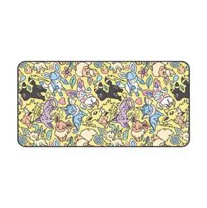 Eevee Yellow Desk Mat, Anime Mouse Pad, Computer Accessories, Perfect Gift for Fans, Office Decor, Gaming Decor, Top Deskmat