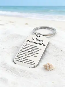 1pc Inspirational Quote "12 Things to Always Remember", Motivational Durable Stainless Steel Keychain, an Inspiring and Encouraging Gift with Universal Appeal for Family and Friends