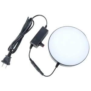 White Adjustable Brightness Ring Light Illuminator with Power Adapter LED Ring Microscope Bottom Light US Plug