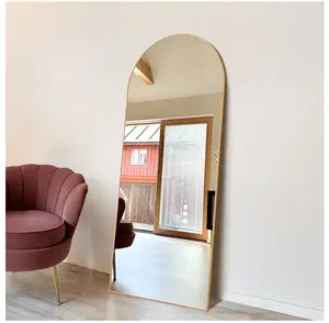 71"x26" Arched Full Length Mirror, Full Body Standing Mirror Floor Mirrors, Gold