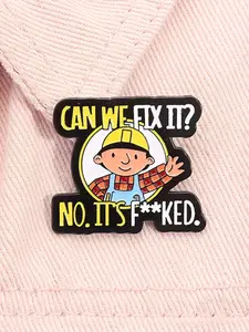 Cartoon Construction Worker Brooch, Cute Enamel Pin Suitable for Backpacks, Jeans, Scarves, Hats Decoration, Hat Pins, Trendy All-match & Exquisite Brooch for Birthday Gift, Hat Clip
