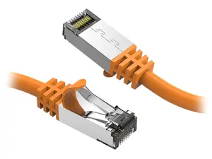 Nippon Labs Cat8 RJ45 3ft Ethernet Patch Internet Network LAN Cable, In/Outdoor, 26AWG, Shielded Latest 40Gbps 2000MHz, Weatherproof S/ftP -in Wall, Outdoor for Gaming/Router/Modem/PC/Switch (Orange)