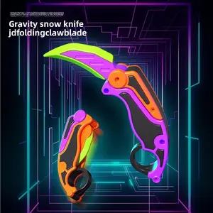 Upgraded 3D Printed Folding Claw Knife Carrot Knife Three-Stage Gravity Claw Knife 2.0 Telescopic Rotating Stress Relief Toy