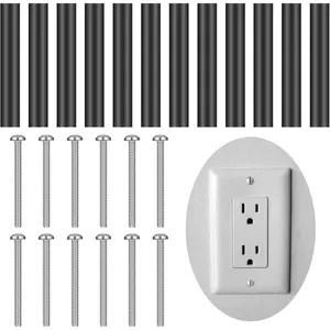 Ripeng Outlet Spacers Electrical Outlet Box Extender Kit Electrical  and Receptacle Spacers 24 Pack (12 Tubes and 12 Screws)(Black)
