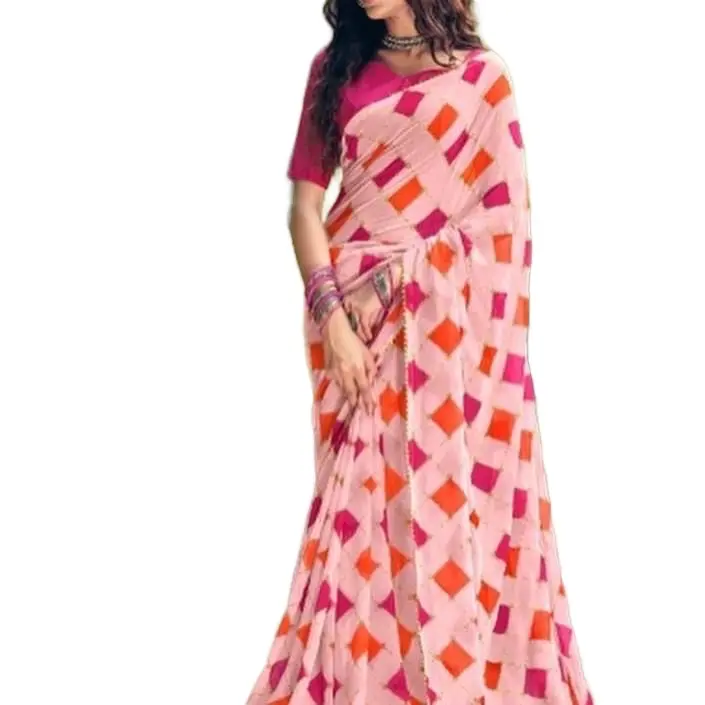 Good quality Soft Georgette Saree with samosa border. Fals and Pico are  Done - Traditional Style for Women - Dress - TikTok Shop