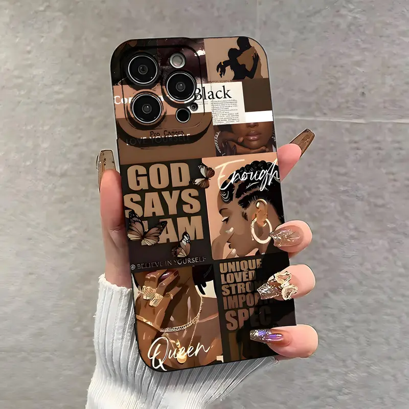 Girl Pattern Phone Case, Shockproof Phone Protective Cover, Fashion Phone Compatible with iPhone 11 12 13 14 15 17 Pro Max Protection Protector