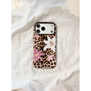 Original Designer Phone Case, Korean Ins Luxury Leopard Print 2‑in‑1 Thick Shockproof Protective Cover, Trendy Y2K Hot Girly Art Aesthetic Case for iPhone 16 Pro Max 16 Pro 15 14 Pro 13 Pro 12 Pro 11 Pro, Compatible with Samsung Series