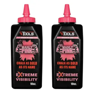 DOUBLE Manly Pink Fluorescent Extreme Visibility Marking Chalk - 10oz X2