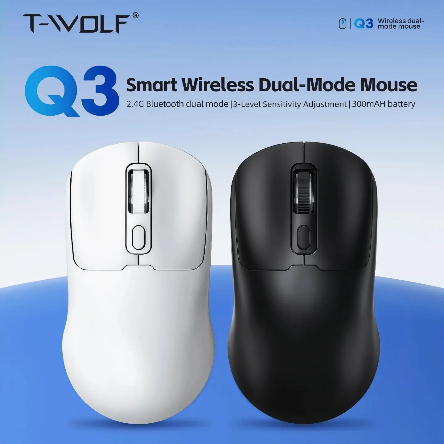 Wireless Ambidextrous Mouse - 2.4G USB Receiver, Battery-Free Ergonomic Adjustable Mouse, Portable Comfortable Design for Work, Travel, Wireless Mouse