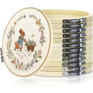 Embroidery Hoop 6 Inch 12 count, Circle Embroidery Hoops Bulk, Round Large Embroidery Hoop, Adjustable Hoop Ring for Art Craft Handy Sewing Cross Stitch Supplies and Home Decoration