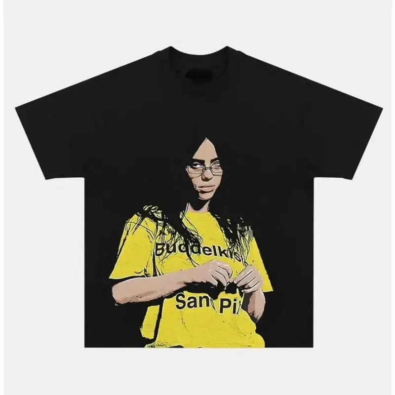 black top tee shirt billie eilish - TikTok Shop