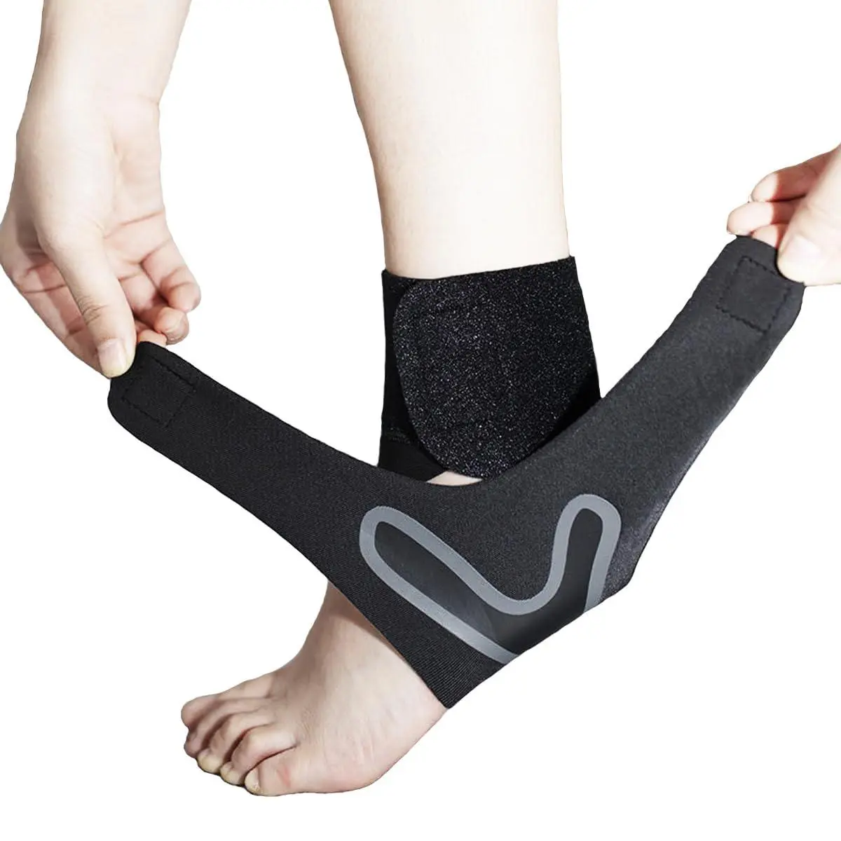 Unisex Ankle Support Brace with Adjustable Straps, Breathable Open-Heel Stabilizer for Sports, Injury Recovery, Sprain and Tendon Pain Relief