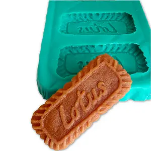 Biscoff Cookie 3-Cavity Silicone Candle Mold, Realistic Speculoos Biscuit Mold for Wax Melts, Soap Mold Resin Mold, Candle Embeds