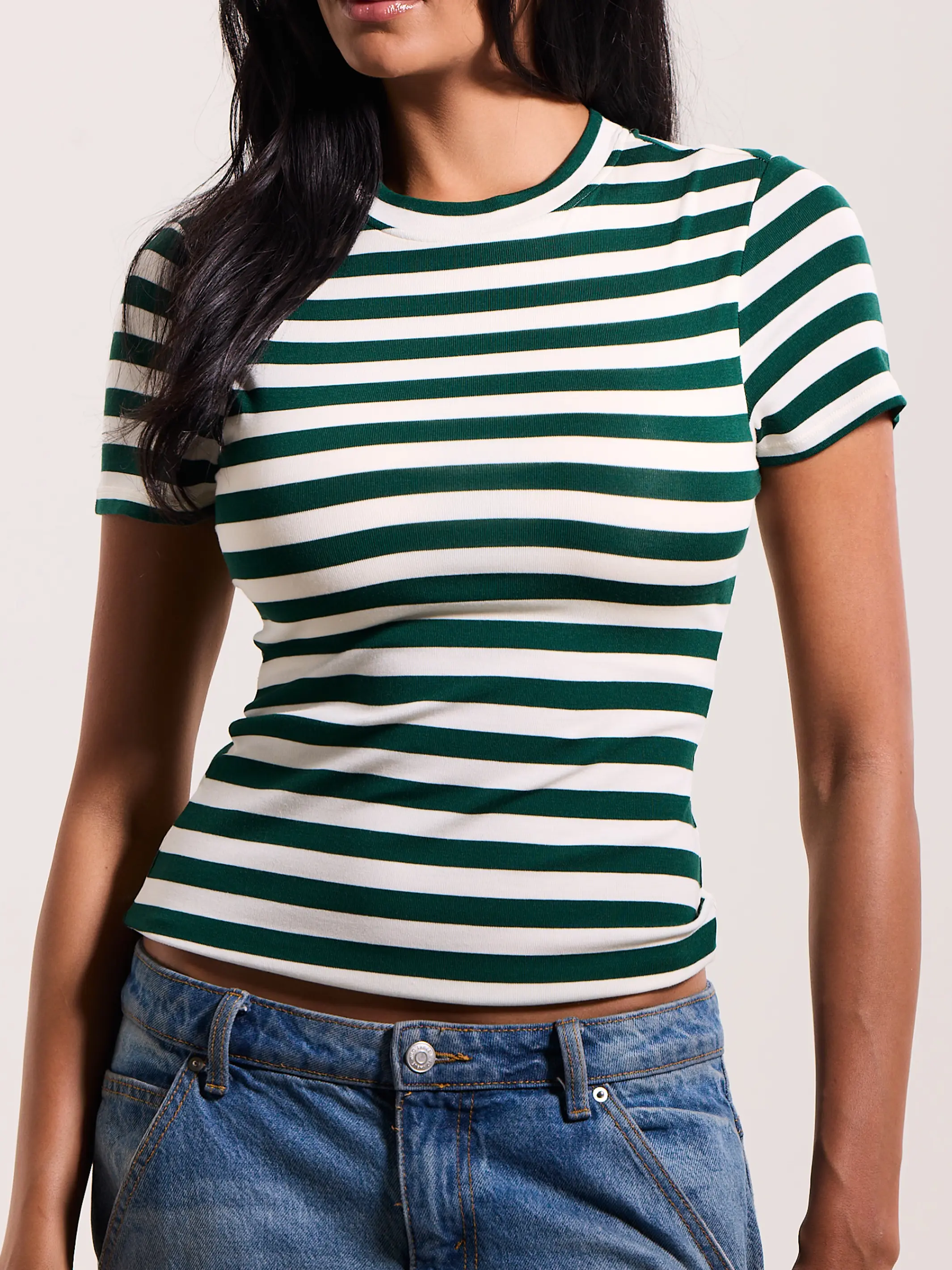 Emerald and Cream Stripes