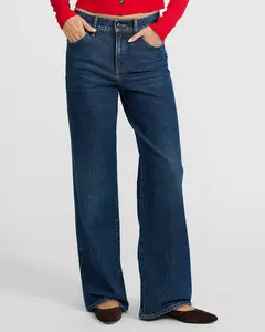 Express High Waisted Dark Wash Wide Leg Jeans